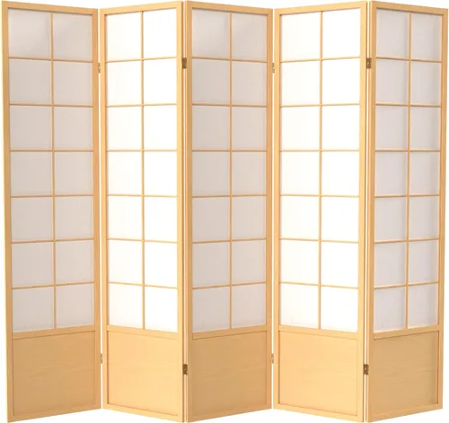 Vista 21 de Red Lantern Pantalla Zen Shoji de 5.9 ft de altura - Miel - 5 paneles