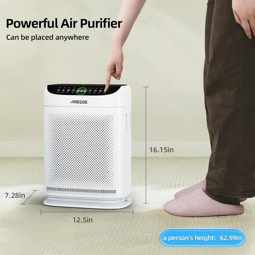 Vista 9 de Purificadores de aire para el hogar habitación grande hasta 2500 pies cuadrados con doble entrada de aire, filtros pre-lavables, purificador de aire