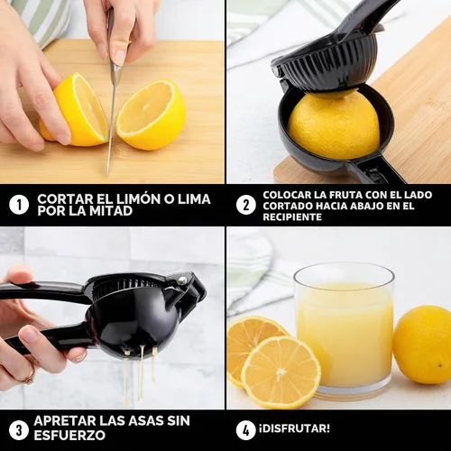 Vista 5 de Zulay - Exprimidor de limón de metal de alta calidad, exprimidor de cítricos, prensa manual para extraer la mayor cantidad de jugo posible
