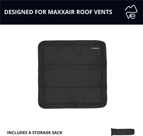 Vista 6 de VanEssential Cubierta de ventilación de techo opaca con aislamiento magnético diseñada para (MaxxAir/Fantastic Fan) 16.5 "x 16.5" - Negro