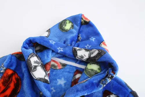 Vista 3 de Bata de baño de forro polar con capucha para niños, bata suave y mullida para niños pequeños