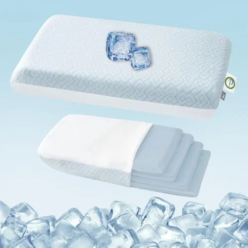 Vista 8 de Almohada ajustable de espuma viscoelástica fina – 4 alturas de 1.2 a 4.8 pulgadas, almohada cervical para aliviar el dolor de cuello, almohada
