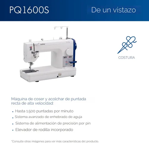Vista 2 de Brother PQ1600S - Máquina de coser de puntada recta de alta velocidad