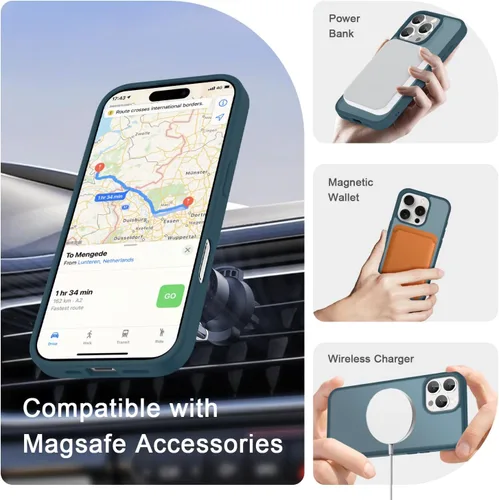 Vista 1558 de Funda para Google Pixel 10 Pro XL, cubierta magnética mate, color negro Fit for MagSafe, Screen Protector included, Shockproof Military Grade