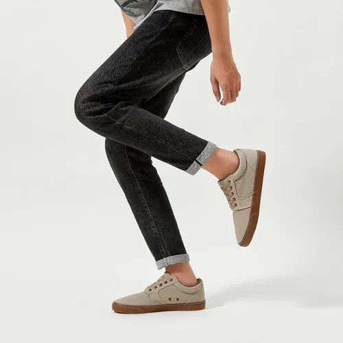 Vista 7 de BENPAO Zapatos casuales blancos para hombre, zapatillas de deporte de moda negras para hombres, zapatos de lona con cordones