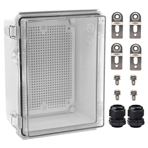 Vista 25 de Caja Eléctrica Impermeable para Exteriores Caja de Conexiones Resistente a la Intemperie IP67 Carcasa de Plástico ABS Caja de Proyecto para Gris