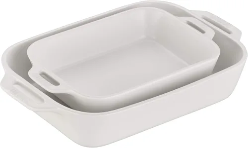 Vista 10 de STAUB Juego de platos rectangulares de cerámica para hornear de 2 piezas - Citron