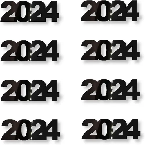Vista 3 de Confeti Año 2024 Negro - Paquete al por menor #7630 QS0