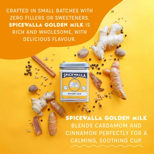 Vista 4 de Spicewalla Leche dorada en polvo - Canela, jengibre, cúrcuma bebida té o mezcla de café con leche