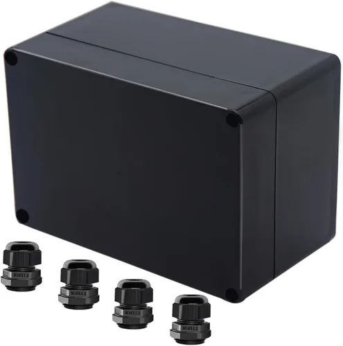 Vista 18 de Caja de Proyecto ABS Cajas Eléctricas Negras IP65 Caja Impermeable para Exteriores Caja de Conexiones Electrónicas Caja de Alimentación con Remates