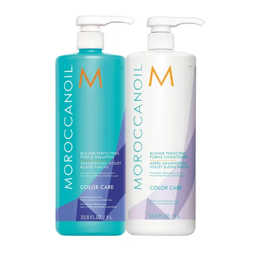 Vista 11 de Moroccanoil Paquete de champú y acondicionador morado perfeccionador rubio