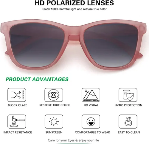 Vista 3 de MEETSUN Gafas de sol polarizadas para mujeres y hombres, estilo clásico retro