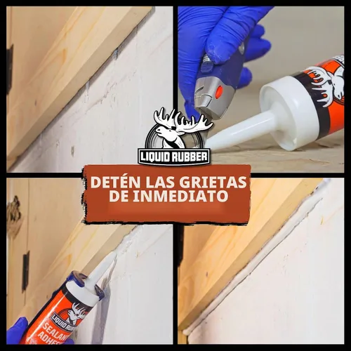Vista 5 de Liquid Rubber Caulk - Adhesivo de silicona híbrida y sellador protector, transparente, 1 paquete Claro
