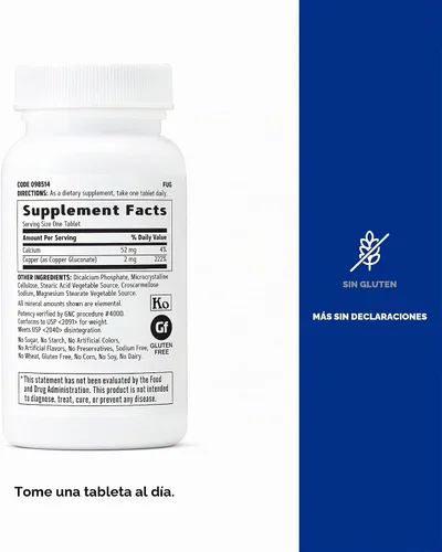 Vista 5 de GNC Cobre 2 mg, importante para la absorción de hierro, 100