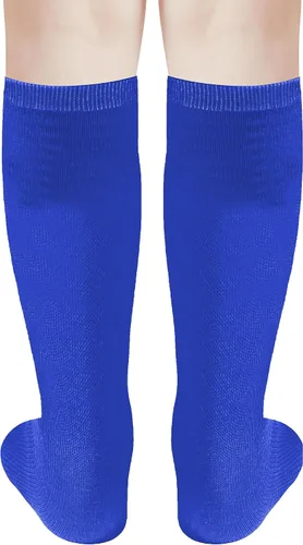Vista 2 de UTTPLL Calcetines de algodón para niños pequeños, calcetines de béisbol hasta la rodilla, calcetines deportivos de fútbol para niños, calcetines