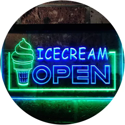 Vista 20 de ADVPRO Ice Cream Open Shop Dual Color LED Neon Sign Blue & Red 12" x 8.5" st6s32-m0079-br