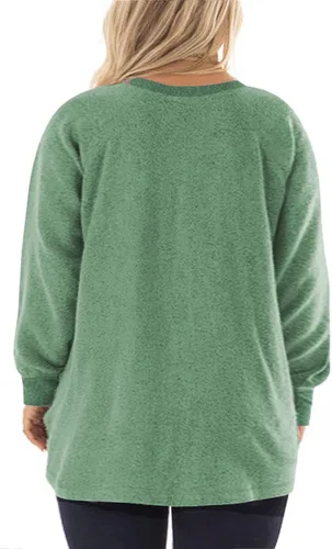 Vista 3 de DOLNINE - Sudaderas de manga larga y con bolsillos para mujer, con bloque de color, tallas extragrandes