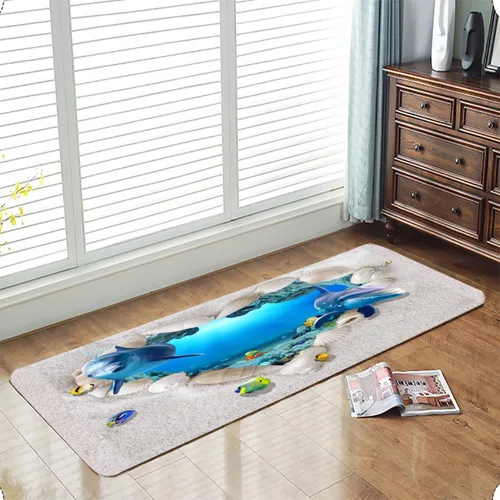 Vista 19 de LYFANS Alfombras de baño de espuma de esponja absorbente suave para baño y cocina (23.5 x 59 pulgadas), tapete de franela antideslizante brillante