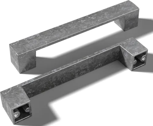 Vista 17 de Paquete de 10 tiradores de níquel cepillado con agujero central de 5 pulgadas Manijas de metal sólido para gabinetes de baño y decoración