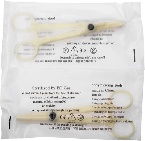Vista 5 de Juego de aretes para el cuerpo 16G 14G (Ombligo, lengua, ceja, pezón, labio, nariz, quijada) calibrador de agujas para aretes