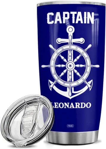 Vista 11 de winorax Vaso de capitán personalizado de 20 onzas, 30 onzas, acero inoxidable, aislado, taza de viaje para café, con tapa, cumpleaños, Navidad, Día