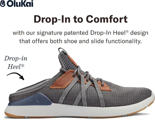 Vista 4 de OLUKAI Mio Li - Zapatos deportivos para hombre, malla ligera y transpirable, suela de goma de ajuste cómodo y agarre húmedo, Eyestays de cuero