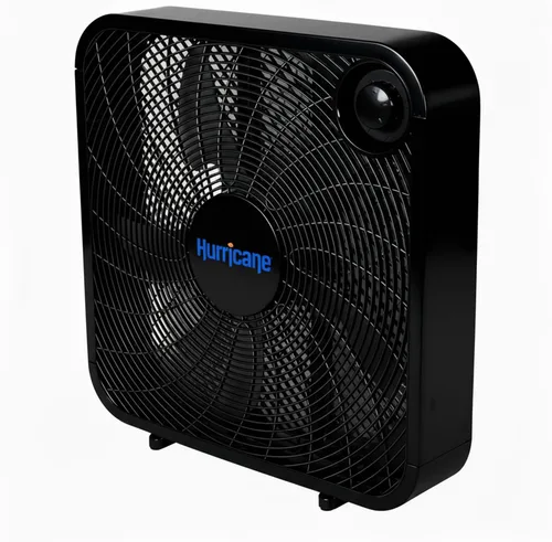 Vista 7 de Ventilador de pie clásico Hurricane con 3 velocidades silenciosas, negro, 20" - Unidad de enfriamiento de aire eléctrico portátil con cable