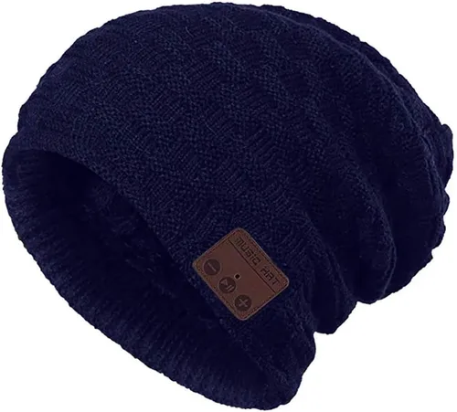 Vista 8 de Gorro Bluetooth para mujeres y hombres, inalámbrico con auriculares, con música, gorro de invierno, gorro inteligente con auriculares musicales Negro
