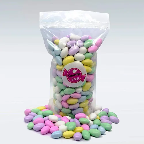 Vista 2 de Smarty Stop Jordan Almonds Candy - Almendras recubiertas de caramelo pastel, aperitivo comestible de confitería
