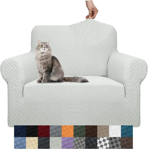 Vista 99 de YEMYHOM Funda para sofá con diseño jacquard de alta elasticidad, funda para silla de sala de estar, a prueba de mascotas, perros y gatos