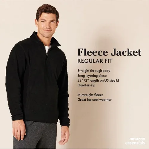 Vista 2 de Tienda Essentials Men's Quarter-Zip Polar Fleece Jacket