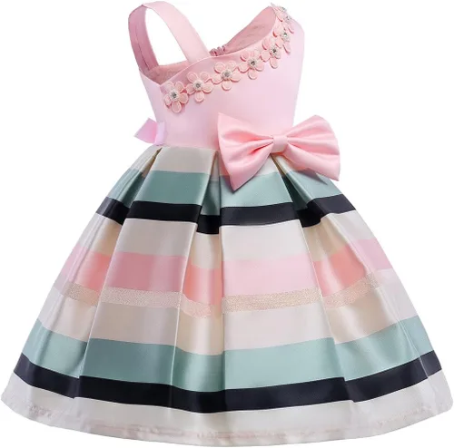 Vista 3 de NSSMWTTC 2-9T Vestido formal para niñas, con diseño de flor