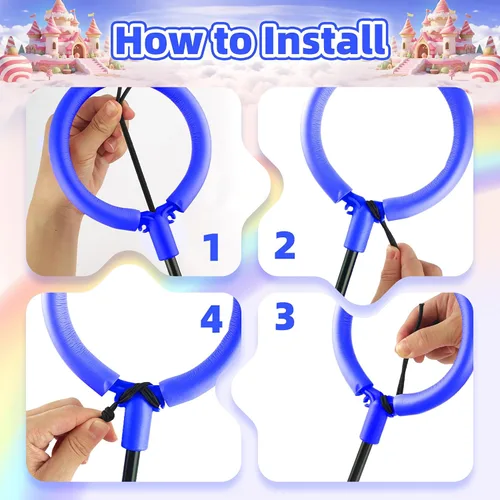 Vista 7 de Bola de salto de tobillo para niños, plegable y colorida rueda de salto con luz intermitente para adultos, juego para interiores y exteriores
