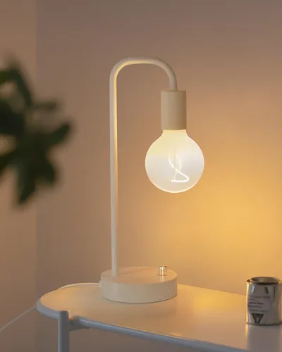 Vista 8 de ONEWISH Lámpara de mesa industrial para dormitorio, lámparas de noche modernas totalmente regulables con bombilla de luz cálida de 2700K