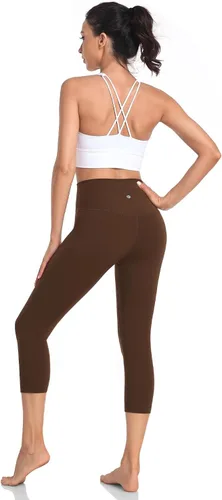Vista 3 de HeyNuts Leggings capri esenciales de cintura alta para yoga, control de abdomen, pantalones recortados de entrenamiento de 21 pulgadas