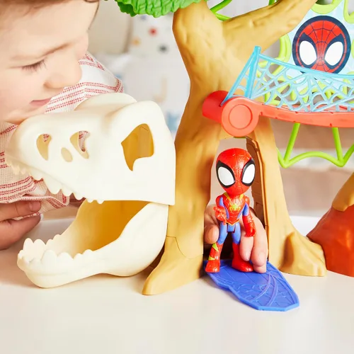 Vista 8 de Spidey and HIS Amazing Friends Marvel Dino-Webs Treehouse Super Hero Playset