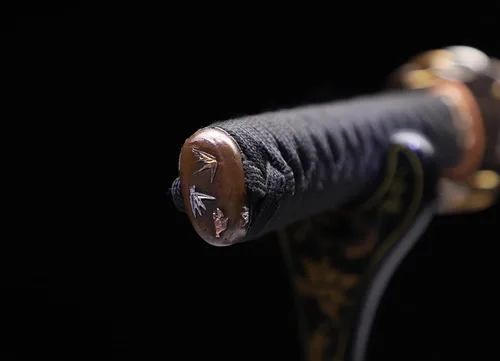Vista 5 de Espada katana forjada a mano, arcilla real, acero templado L6, Hitatsura Hamon () Espada samurai espada de espiga completa