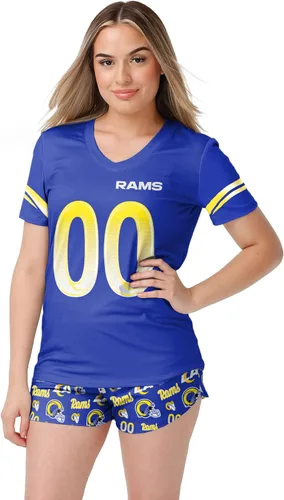 Vista 9 de FOCO NFL womens Nfl Team Logo Ladies Gameday Ready Jersey Pajama Set