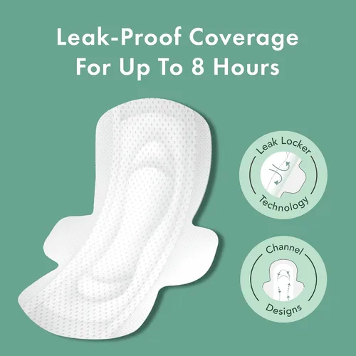 Vista 3 de Rael Cuidado femenino, esencial para el período para mujeres, funda de algodón orgánico regular y almohadillas de noche para mujeres, protectores