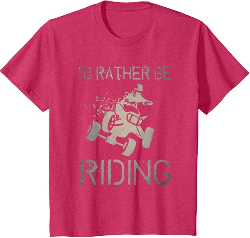 Vista 79 de Camiseta gráfica I'd Rather Be Riding ATV Quad Racing Rider de 4 ruedas, Negro