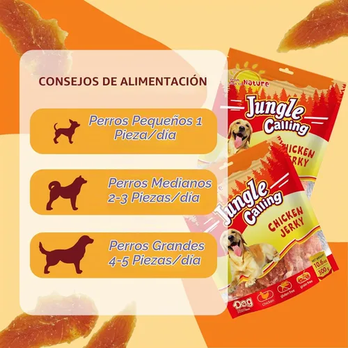 Vista 6 de Jungle Calling Golosinas para perros de pechuga de pollo para razas