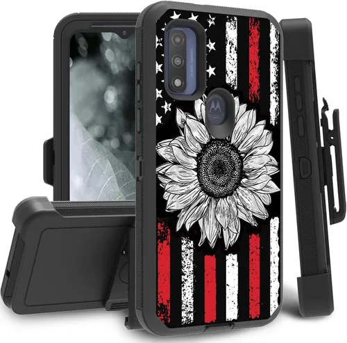 Vista 36 de Funda para Motorola Edge 2021 / Moto Edge 5G UW, protección resistente de 3 capas híbridas a prueba de golpes con funda de clip para cinturón