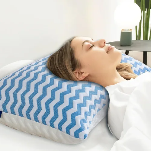 Vista 7 de Almohadas de tamaño estándar – Almohada firme ajustable para dormir de espalda, boca abajo y de lado – Almohada de enfriamiento de espuma