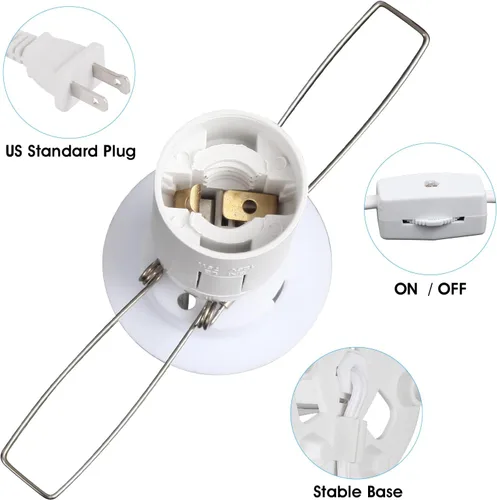 Vista 3 de Cable de lámpara de sal del Himalaya, con interruptor de atenuación, bombilla de Navidad, cable de lámpara de sal con control de intensidad
