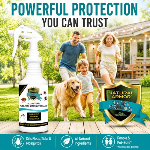 Vista 2 de Asesino de pulgas, garrapatas y mosquitos totalmente natural - 128 oz galón