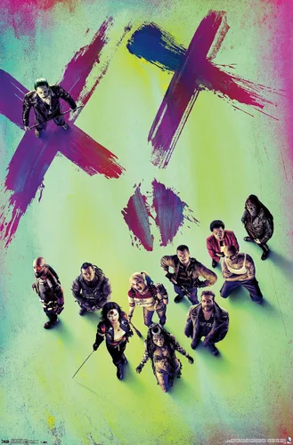 Vista 9 de Trends International - Póster de película de DC Comics - Escuadrón Suicida - Teaser, 14.725 x 22.375 in, versión enmarcada de Barnwood Versión
