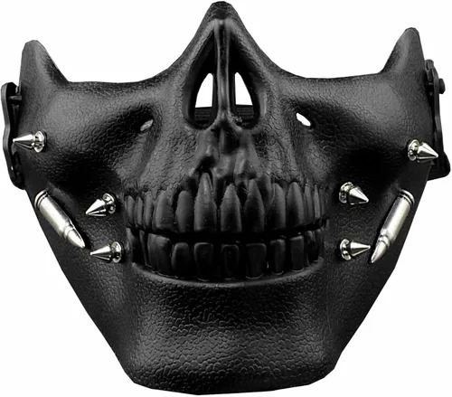Vista 5 de Spike Skull Mascarilla Cosplay Custome Performance Rock Mask Negro