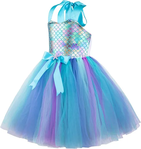 Vista 4 de Tutu Dreams Full Set Mermaid Dress for Girls Birthday Halloween Party Gifts Dress Up Clothes