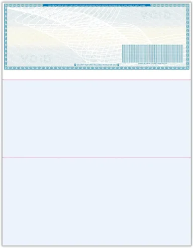 Vista 7 de 50 cheques en blanco de alta seguridad - Comprobaciones de computadora para QuickBooks en la parte superior (marrón laberintado) Peso del papel # 70