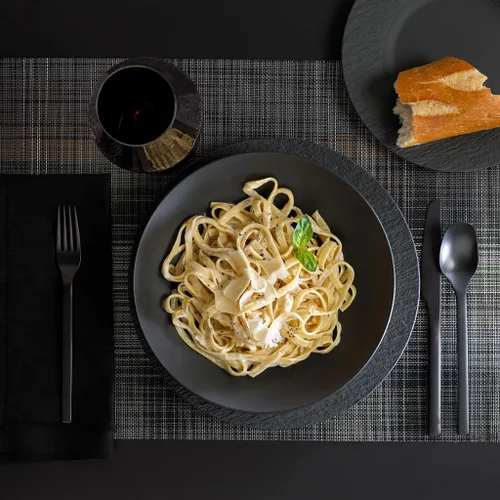 Vista 6 de Villeroy & Boch Manufacture Rock - Juego de vajilla de 12 piezas, servicio para 4, platos llanos, platos de ensalada y cuencos para pasta, porcelana